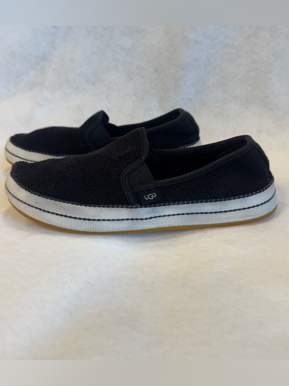 UGG Bren Slip-on Sneaker Black Knit Shoes Women’s Size 7